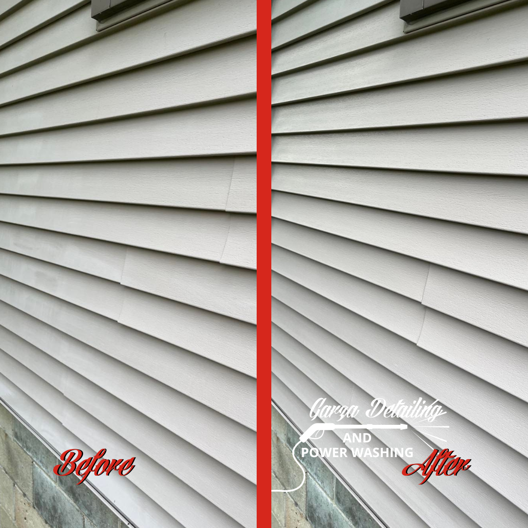 before and after oxidation removal on vinyl siding